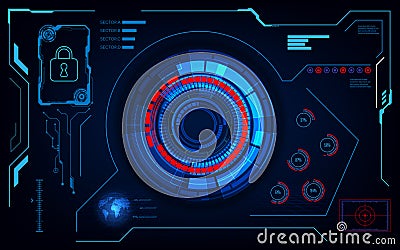 interface futuristic hud ui sci fi design security concept template Vector Illustration