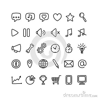 Interface icons Vector Illustration