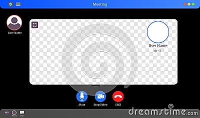 Interface Mockup. Video Call Interface Vector Illustration. Meeting App Interface Concept With Transparent Background Vector Illustration