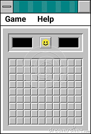 Interface of old game on windows operation system Vector Illustration