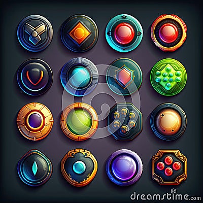 interface round game button ai generated Cartoon Illustration