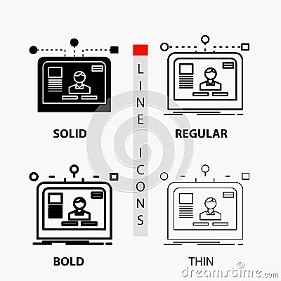 interface, website, user, layout, design Icon in Thin, Regular, Bold Line and Glyph Style. Vector illustration Vector Illustration