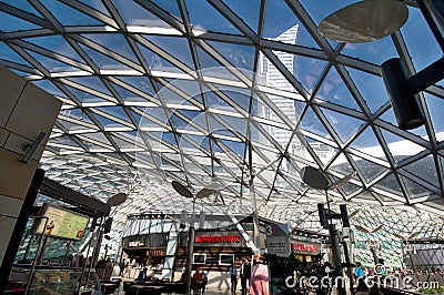 Interier Shopping Center Golden Terraces - Warsaw - Poland Editorial Stock Photo