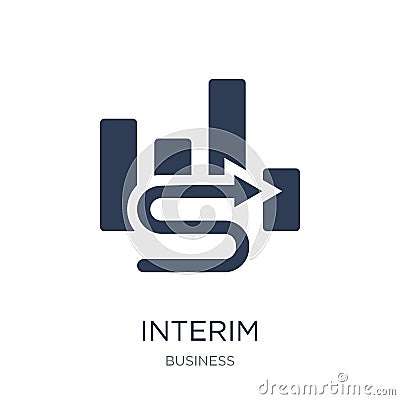 Interim icon. Trendy flat vector Interim icon on white background from Business collection Vector Illustration