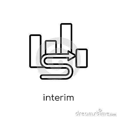 Interim icon. Trendy modern flat linear vector Interim icon on w Vector Illustration