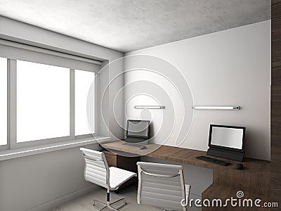 Interioir of modern cabinet Stock Photo