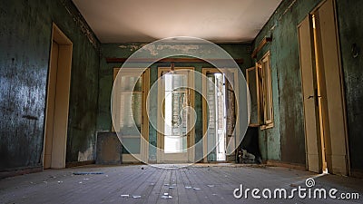 Abandoned Villa Interior Stock Photo