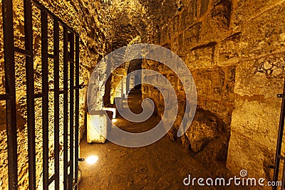 Interior of Ajloun castle, Qala'at Ar-Rabat, Ajloun, North Jordan, Jordan Stock Photo