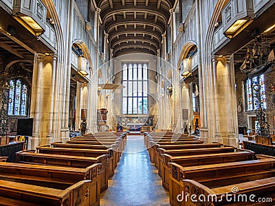 Interior of the All Hallows by the Tower - London Editorial Stock Photo