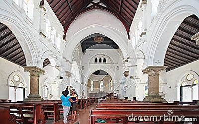 Interior of All Saints Anglican Church in Galle Sri Lanka Editorial Stock Photo