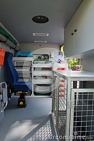 Interior ambulance for animals Stock Photo