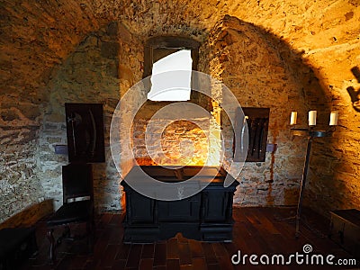 Interior-Ancient ruin of Spis Castle, Slovakia at summer sunshine day Editorial Stock Photo