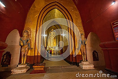 Interior of the ancient temples in Bagan, Myanmar Stock Photo