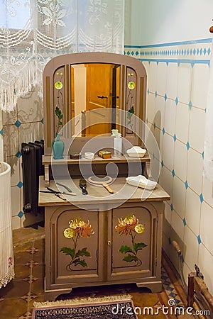 Interior in apartment of in apartment of Konstantins Pekshens in Riga, Latvia. Editorial Stock Photo