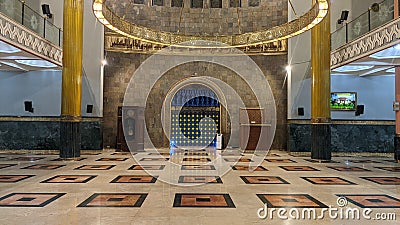 Interior architecture of the UGM campus mosque. Editorial Stock Photo