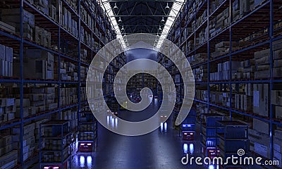 Interior of an automated warehouse Stock Photo