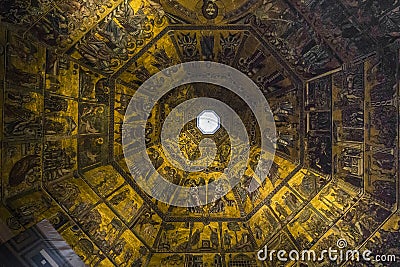 Interior of the Baptistery of San Giovanni, Florence Editorial Stock Photo