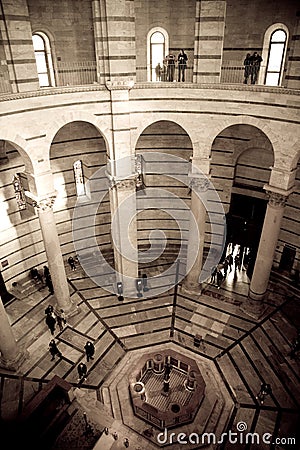 Interior Baptistry, Pisa Editorial Stock Photo