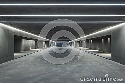 Interior of basement carpark, Modern contemporary elements, Luxury interior elements Stock Photo