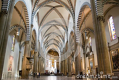 Interior of Basilica Santa Maria Novella Editorial Stock Photo