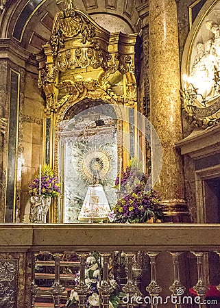 Interior of the basilica of the Virgen del Pilar, Zaragoza, Aragon, Spain. Editorial Stock Photo