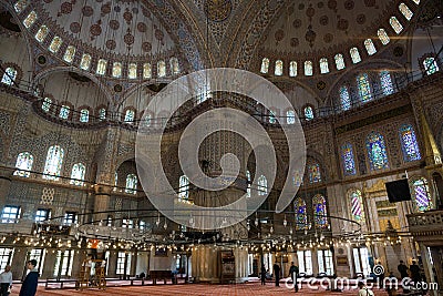 Interior of the blue mosque Editorial Stock Photo