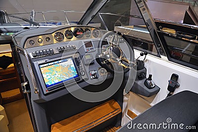 Interior of a boat Stock Photo