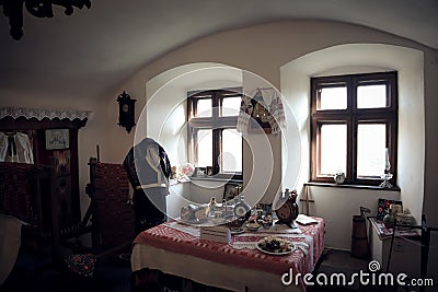 Interior of bran castle Editorial Stock Photo