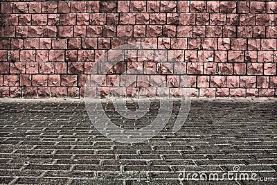 The interior of a brick wall Stock Photo