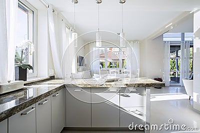 Interior of bright kitchen Stock Photo