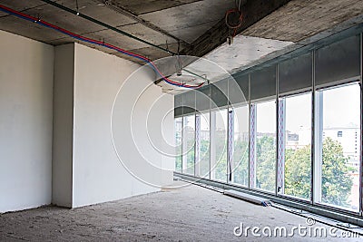 Interior of the building under construction Stock Photo