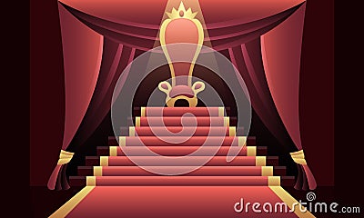 Interior of the castle with the throne Vector Illustration