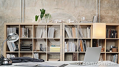 Interior of casual workplace decorates in modern-loft style Stock Photo
