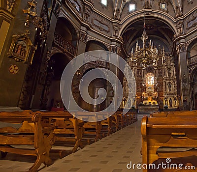 Interior of catalan church sanctuary Stock Photo