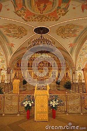 Interior of the Cathedral of Christ the Savior in Moscow Editorial Stock Photo