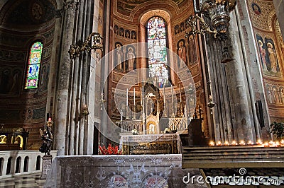 Interior Cathedral of Piacenza. Italy. Editorial Stock Photo