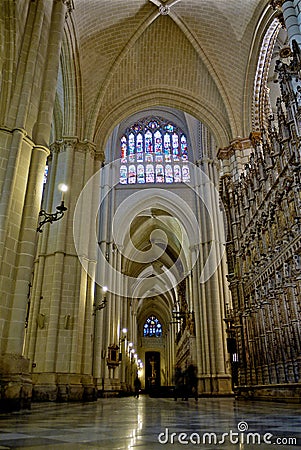 Interior of the Cathedral of Saint Mary in Toledo Spain Editorial Stock Photo