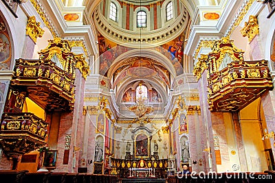 Interior of the Cathedral Of Saint Nicholas in Lju Editorial Stock Photo