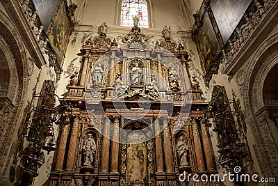 Interior Cathedral of Seville -- Cathedral of Saint Mary of the See, Andalusia, Spain Editorial Stock Photo