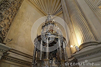 Interior Cathedral of Seville -- Cathedral of Saint Mary of the See, Andalusia, Spain Editorial Stock Photo