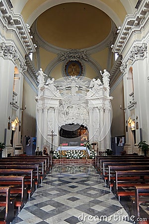 Interior of catholic church Chiesa della Madonna del Ponte Editorial Stock Photo