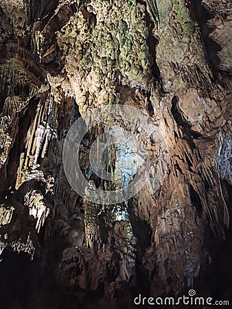 the interior of the cave with natural decorations. Resava cave, Serbia Stock Photo