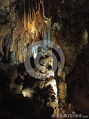 the interior of the cave with natural decorations. Resava cave, Serbia Stock Photo