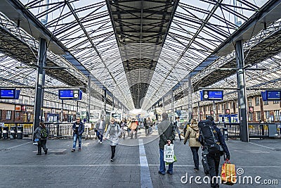 Interior of central railway station in helsinki finland Editorial Stock Photo