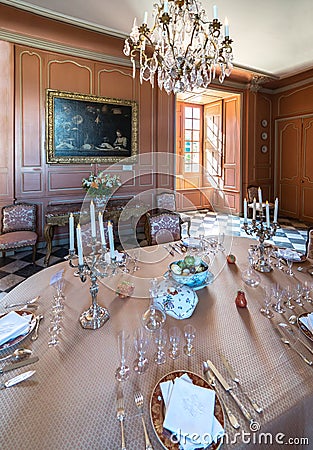 Interior of Chateau Villandry, France Editorial Stock Photo