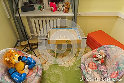 Interior of children`s room with many toys Editorial Stock Photo