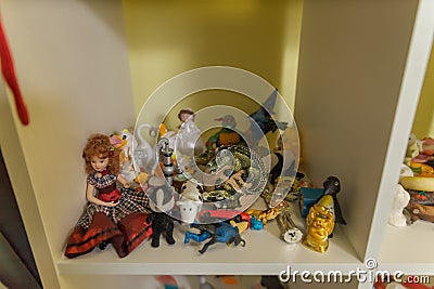 Interior of children`s room with many toys Editorial Stock Photo