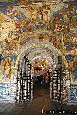 The interior of the Church of Elijah the Prophet in Yaroslavl, Editorial Stock Photo