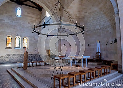 Interior of the Church of the Multiplication of the Loaves and F Editorial Stock Photo