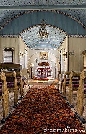 Interior Church Near Varmahlid on Iceland Editorial Stock Photo